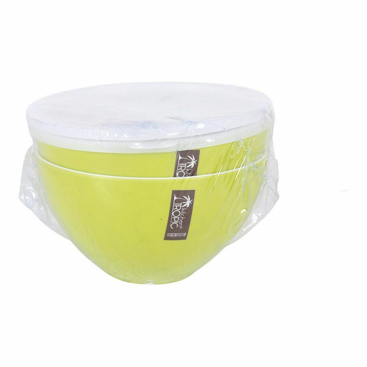 Salad Bowl Kitchen Tropic Green With lid 2 Pieces (8 Units)-1