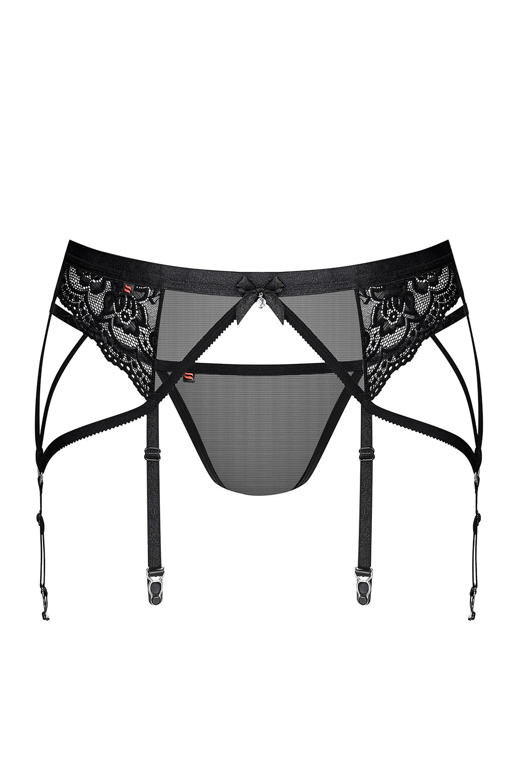 854-GAR-1 Strumpfhaltergürtel + T-String schwarz - L/XL-2